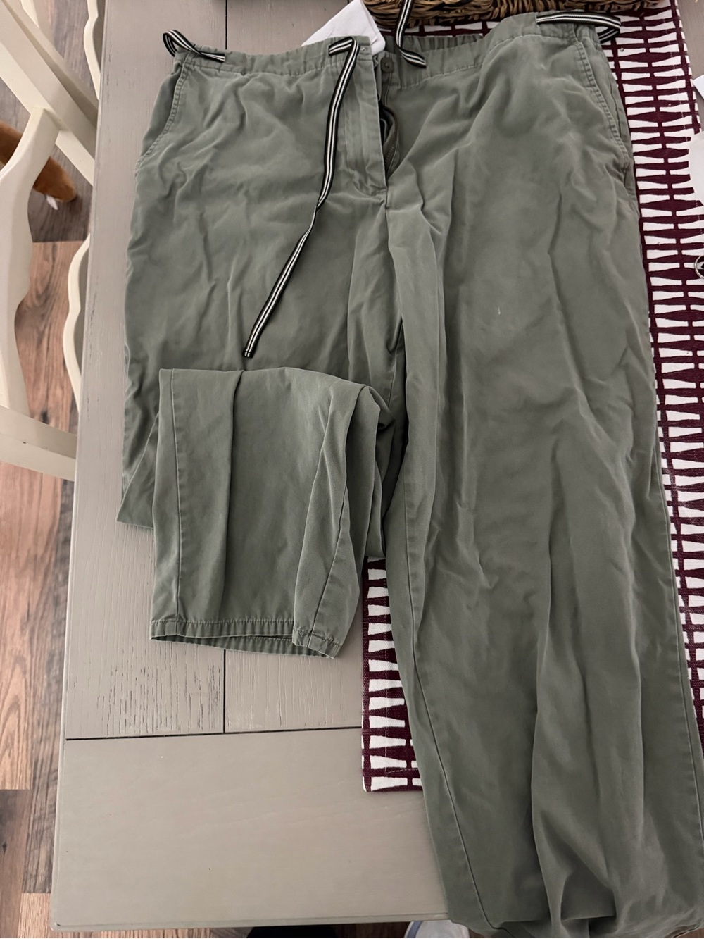 Fashion Bug Olive Green Drawstring Ankle Pants